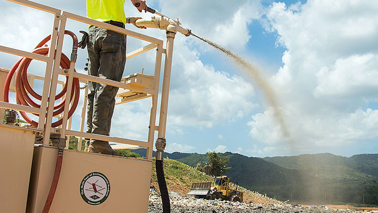 Colorado landfill saves on soil with waste latex paint and LSC spray