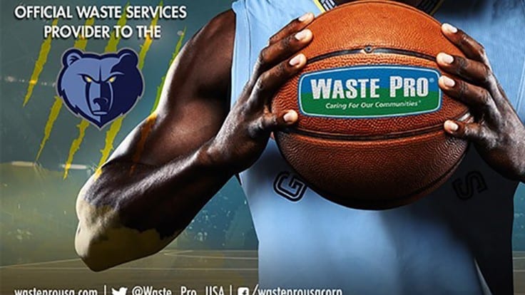 Waste Pro signs deal to become the official waste services provider to the Memphis Grizzlies