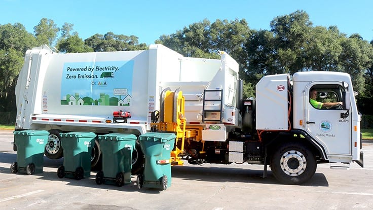 New Way, BYD deliver 3 battery-electric refuse trucks to city of Ocala, Florida
