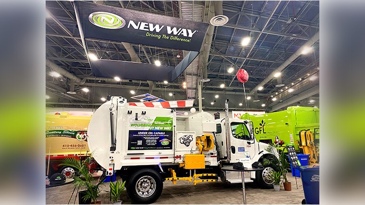 New Way Trucks Wolverine automatic side loader at WasteExpo.