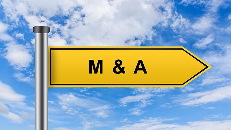 Mergers and acquisitions road sign
