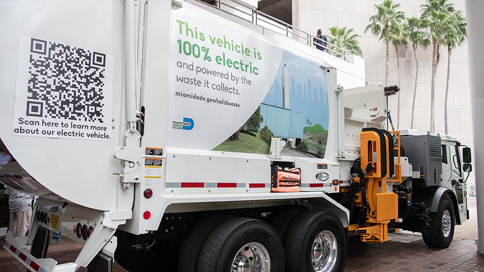 Miami-Dade solid waste department introduces first EV to collection fleet