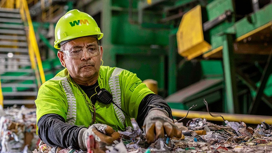 WM worker at material recovery facility
