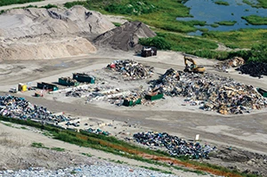 Aerial photo of a landfill