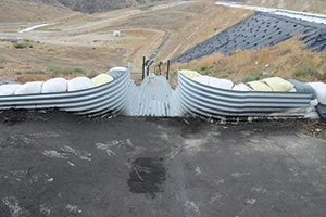 Stormwater ponds at a landfill