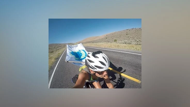 Sheerin cycled from Rhode Island to San Francisco in 2017 to raise awareness for Recycle Across America. 