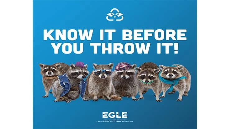 Detroit debuted EGLE’s Michigan Recycling Raccoon Squad, a six-member team of recycling education champions.
