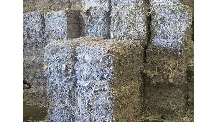 shredded paper bales