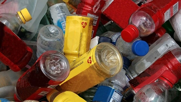 bottles in a pile