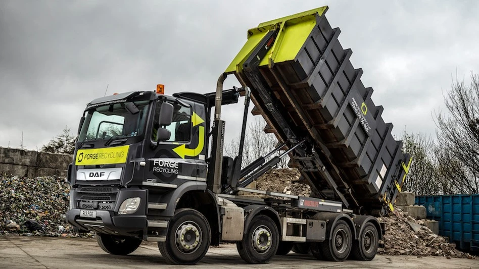 Forge Recycling DAF truck with Hiab loader attached to it