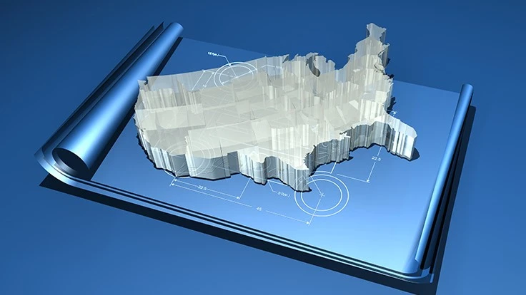 computer rendering of the united states