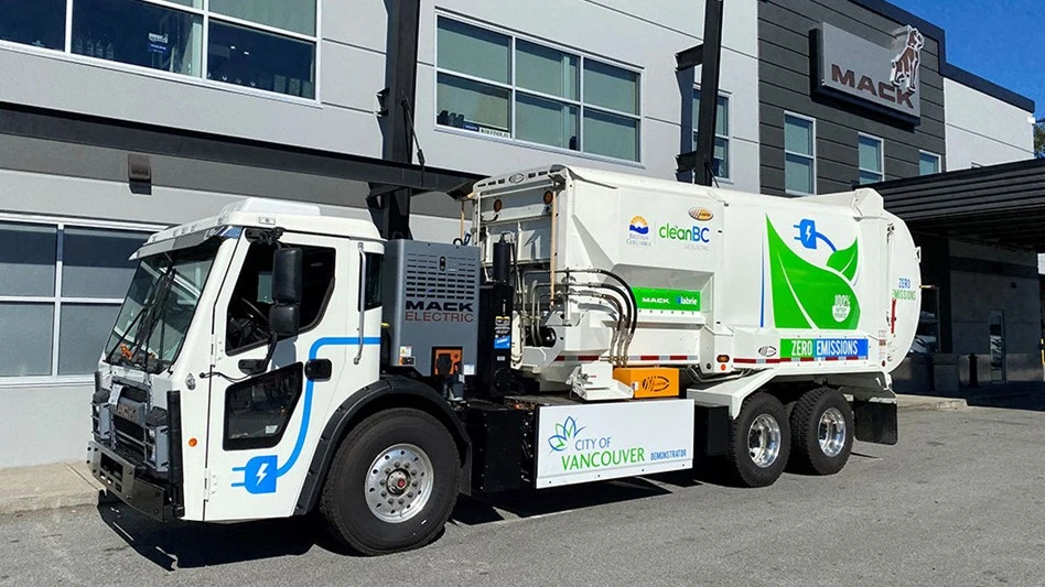 Mack electric vehicle collection truck