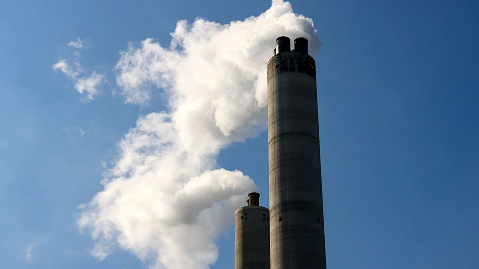 waste incinerator chimney releases steam