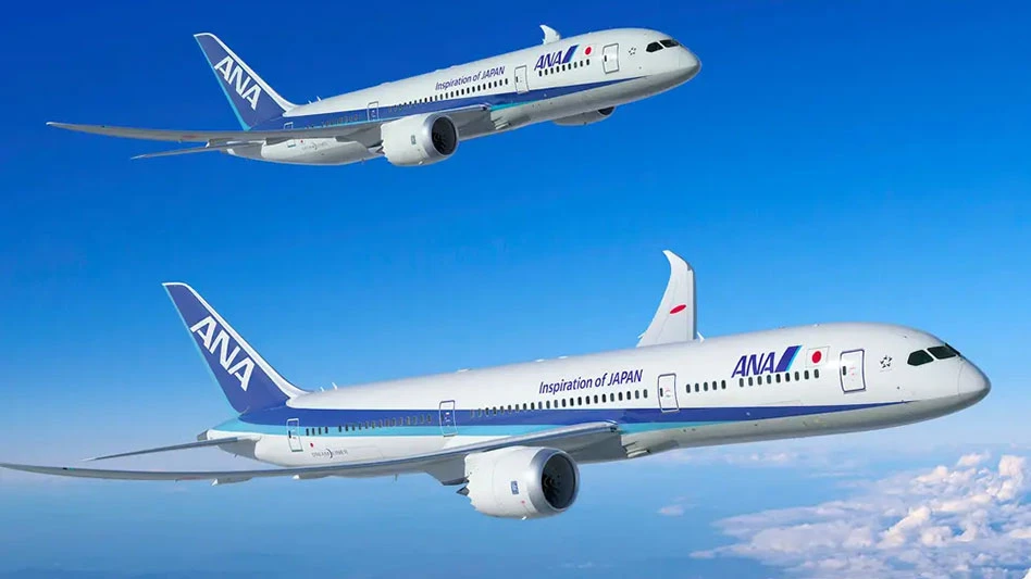 All Nippon Airways planes flying