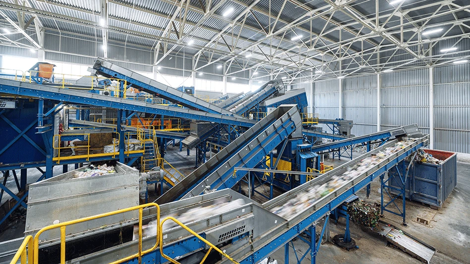 Material recovery facility with conveyors