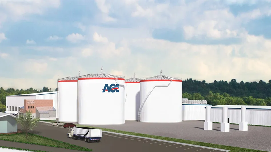 rendering of American Organic Energy's planned anaerobic digestion facility