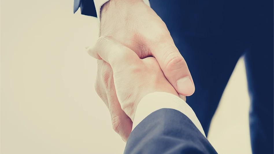 Closeup of two businessmen shaking hands