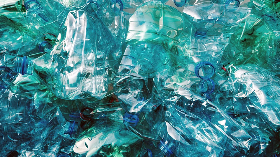 crushed plastic bottles