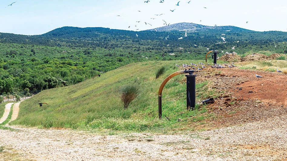 landfill gas collection on a landfill