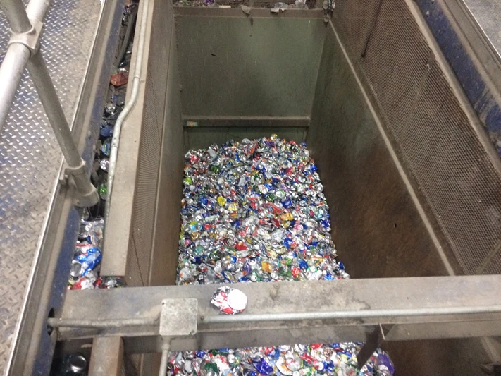 aluminum cans at a mrf