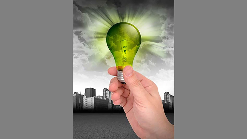 green energy light bulb