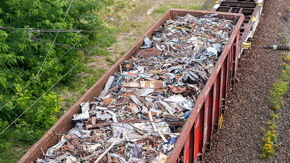 construction debris in rail car