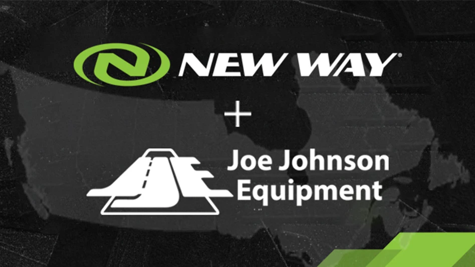 new way trucks + joe johnson equipment logos with map of canada in background