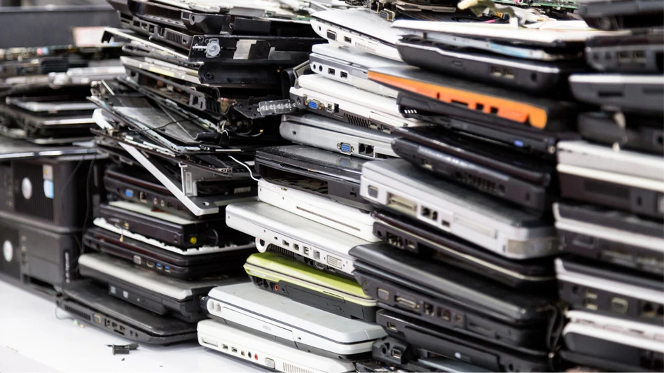 e-waste, scrap computer pile
