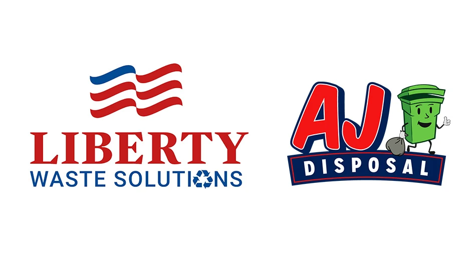 liberty waste solutions; aj disposal logos